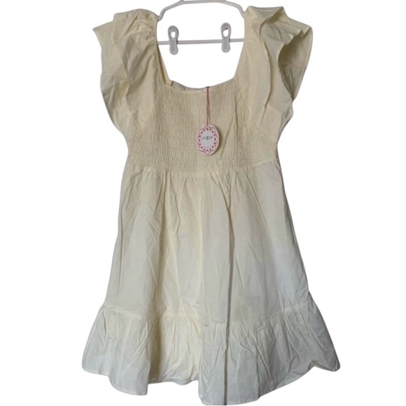 Umgee Dresses & Skirts - Umgee NWT Pale Yellow Baby Doll Mini Dress Size L Totally Adorable!